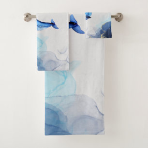 Een walvis met blauwe goudvloeistof in de Alcohol  Bad Handdoek