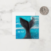 Een walvis op maat notitiekaartje (Voorkant / Achterkant in situ)
