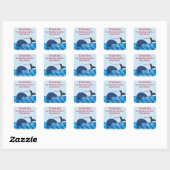 Een walvis van een Baby shower van tweens Vierkante Sticker (Vel)