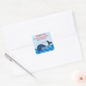 Een walvis van een Baby shower van tweens Vierkante Sticker (Envelop)