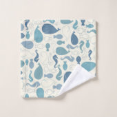 Een walvis van een badtijd handdoek set (Wasdoekje)