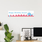 Een walvis van een 'Birthday'-banner Poster (Thuiskantoor)
