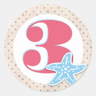 Een walvis van een 'Birthday Round Stickers' Ronde Sticker
