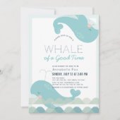 Een walvis van een goede tijd Blue Boy Baby shower Kaart (Voorkant)