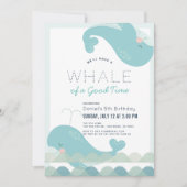 Een walvis van een goede tijd Blue Boy Verjaardag Kaart (Voorkant)