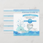 Een walvis van een jongen Baby shower Schattige Aq Kaart (Voorkant / Achterkant)