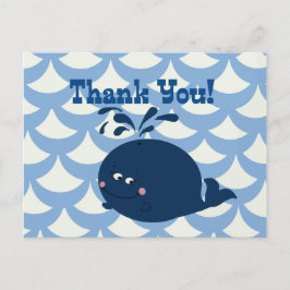 Een walvis van een staart Nautisch Blauw Dank u - Briefkaart