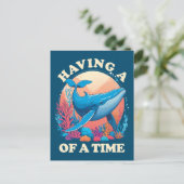 Een walvis van een tijd - Grappig Quote Briefkaart (Staand voorkant)