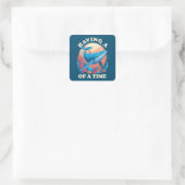 Een walvis van een tijd - Grappig Quote Vierkante Sticker (Tas)