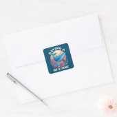 Een walvis van een tijd - Grappig Quote Vierkante Sticker (Envelop)