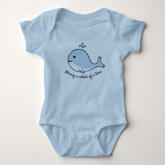 Een walvis van een Time Blue Romper (Voorkant)