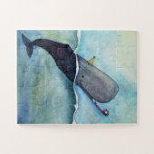 Een walvis van een verjaardag voor jou! legpuzzel (Horizontaal)