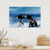 Een walvis van een wereld poster (Keuken)