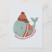 Een walvis voor kerstmis hebben briefkaart (Voorkant)