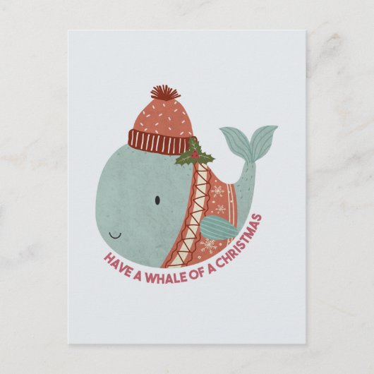 Een walvis voor kerstmis hebben briefkaart (Voorkant)