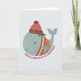 Een walvis voor kerstmis hebben kaart