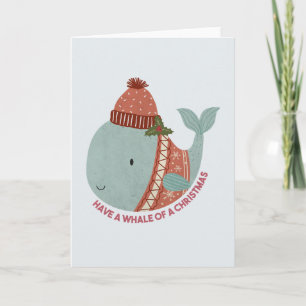 Een walvis voor kerstmis hebben kaart
