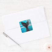 Een walvis-Waterverf Vierkante Sticker (Envelop)
