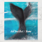 Een walvis wijn etiket (Enkel label)