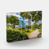 Een wandeling door Hama Rikyu tuinen, Tokio Fotoblokken (Links)