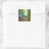 Een wandeling door het gekantelde hout vierkante sticker (Tas)