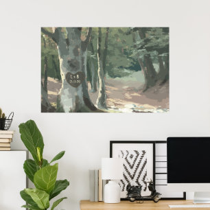 Een wandeling in de bossen: gepersonaliseerde boom poster