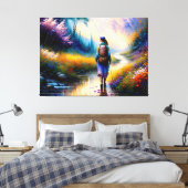 Een wandeling in de Bossen kunstwerk Canvas Afdruk (Insitu (Slaapkamer))