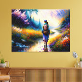 Een wandeling in de Bossen kunstwerk Canvas Afdruk (Insitu (Woonkamer))