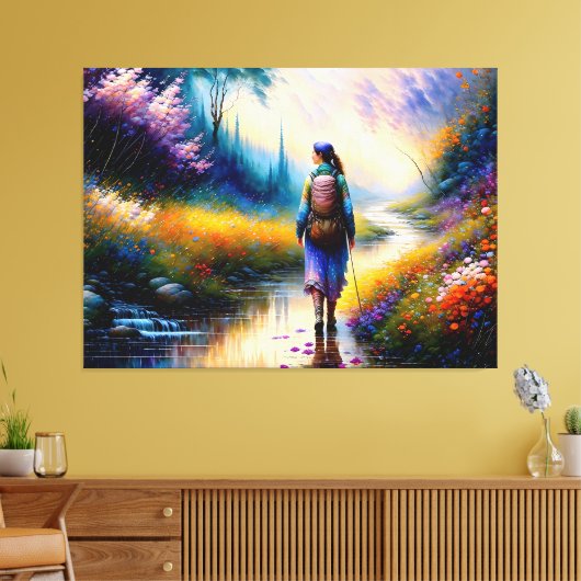 Een wandeling in de Bossen kunstwerk Canvas Afdruk (Insitu (Woonkamer))