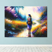 Een wandeling in de Bossen kunstwerk Canvas Afdruk (Insitu (Houten vloer))