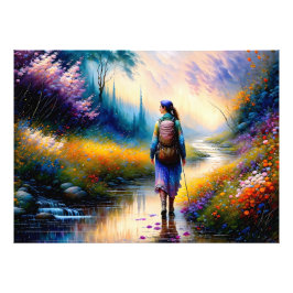 Een wandeling in de Bossen kunstwerk Foto Afdruk