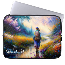 Een wandeling in de Bossen kunstwerk Laptop Sleeve