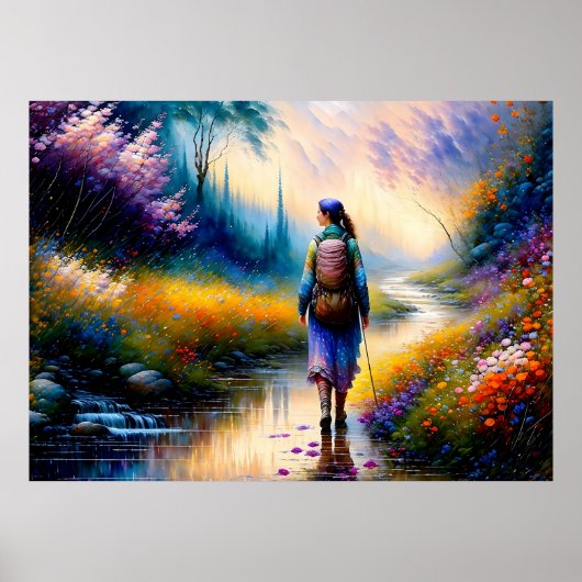 Een wandeling in de Bossen kunstwerk Poster (Voorkant)