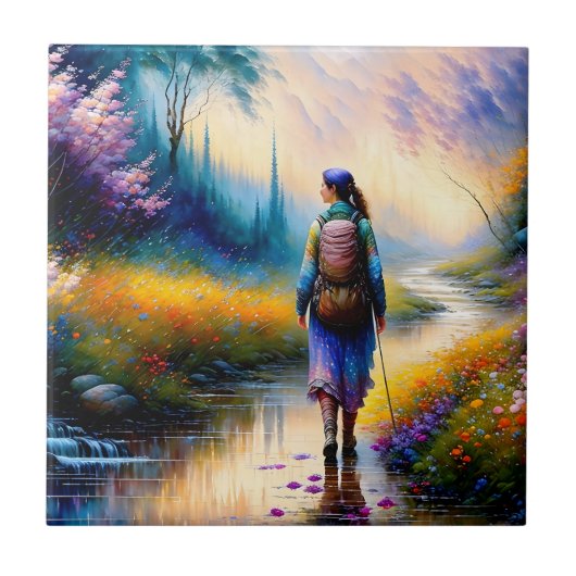 Een wandeling in de Bossen kunstwerk Tegeltje (Voorkant)