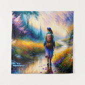 Een wandeling in de Bossen kunstwerk Wandkleed (Voorkant)