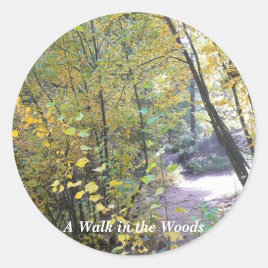 Een wandeling in de Bossen Ronde Sticker (Voorkant)