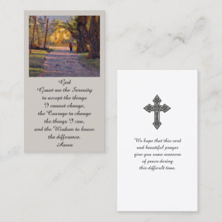 Een wandeling in de Lichte Serenity Prayer Kaart Visitekaartje