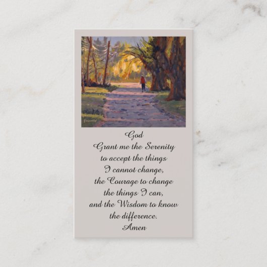 Een wandeling in de Lichte Serenity Prayer Kaart Visitekaartje (Voorkant)
