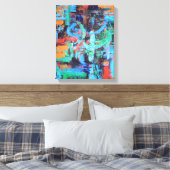 Een wandeling in de woud-Abstracte Wabi Sabi-kunst Canvas Afdruk (Insitu (Slaapkamer))