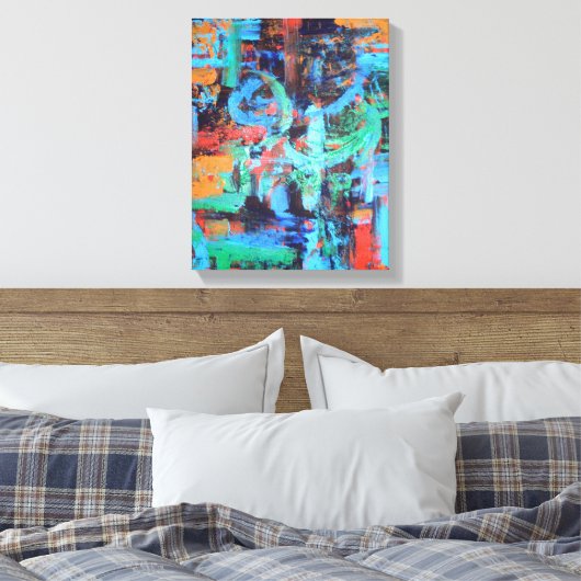 Een wandeling in de woud-Abstracte Wabi Sabi-kunst Canvas Afdruk (Insitu (Slaapkamer))