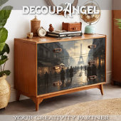 Een wandeling in een retro Parijs #1 - Decoupage - Tissuepapier