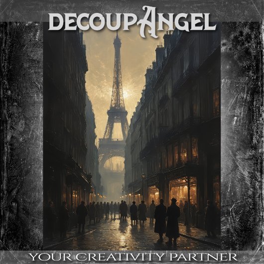 Een wandeling in een retro Parijs #2 - Decoupage - Tissuepapier