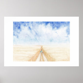 Een wandeling in een tarweveld poster