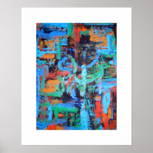 Een wandeling in het bos-Abstracte kunst met de ha Poster