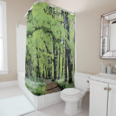 Een wandeling in het bos douchegordijn (In situ)