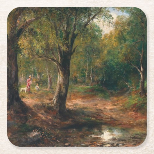 Een wandeling in het bos – Emil Barbarini Kartonnen Onderzetters (Voorkant)