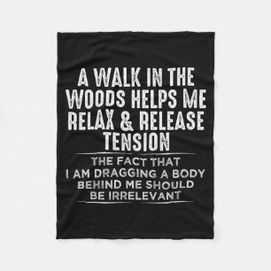 Een wandeling in het bos helpt me te ontspannen en fleece deken