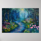 'Een wandeling in het bos' Wildflower Path Woodlan Poster (Voorkant)