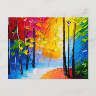 Een wandeling in het park briefkaart