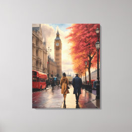 Een wandeling in Londen Canvas Poster Print